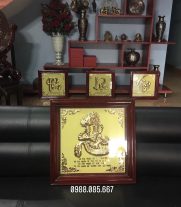 Tranh Bộ Phúc Lộc Thọ Dát Vàng 50x50cm